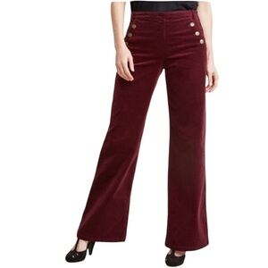 Mod Cloth Madison Corduroy Burgundy Wide Leg Pants Size Small